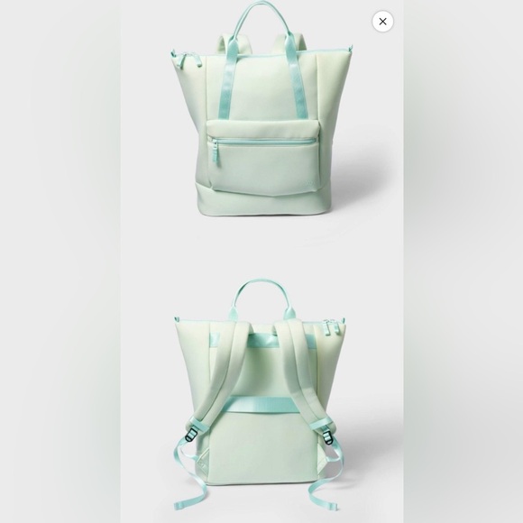 Faux Neoprene Handbags - Faux Neoprene Backpack Mint Green